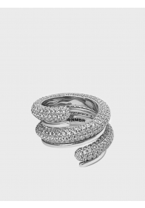 TWISTED SOLID PAVE RING