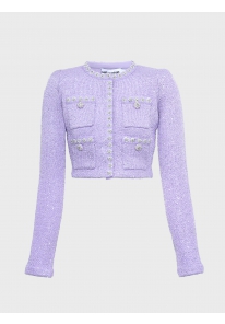 Lilac Sequin Knit Cardigan