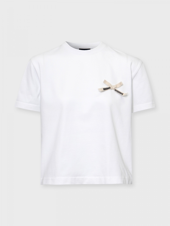 T-shirt Fille Joules Rose 11-12 Ans, Manches Courtes, Col Rond, Noeud, Coton, Occasion Parfait état