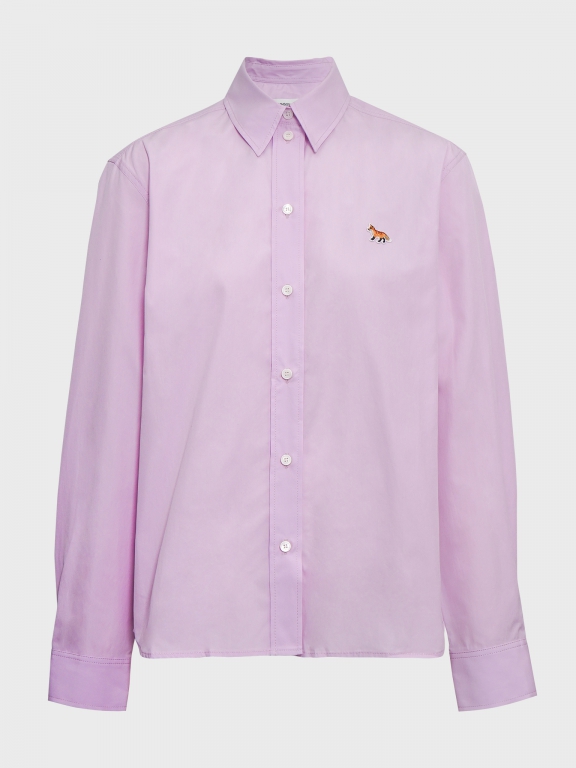 Classic Shirt With Baby Fox Patch In Cotton Poplin