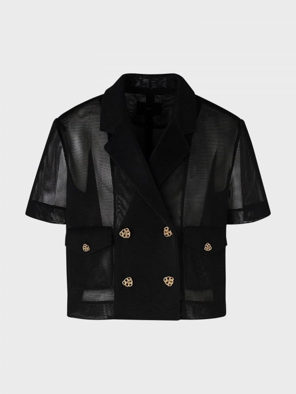 orr-store  Double-breasted Tailored Coat - Black