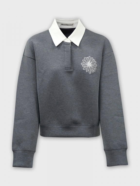 マルディNEOPRENE CROPPED SHIRT PIQUET FLOWER MARDI mercredi