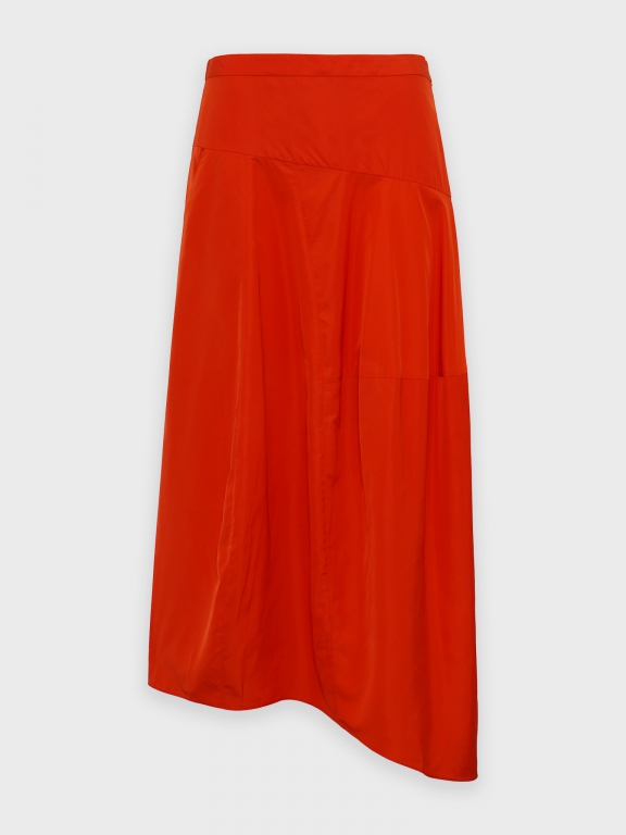 ITALIAN SPORTY NYLON PETITE ASYMMETRICAL BALLOON SKIRT - JADE Jakarta