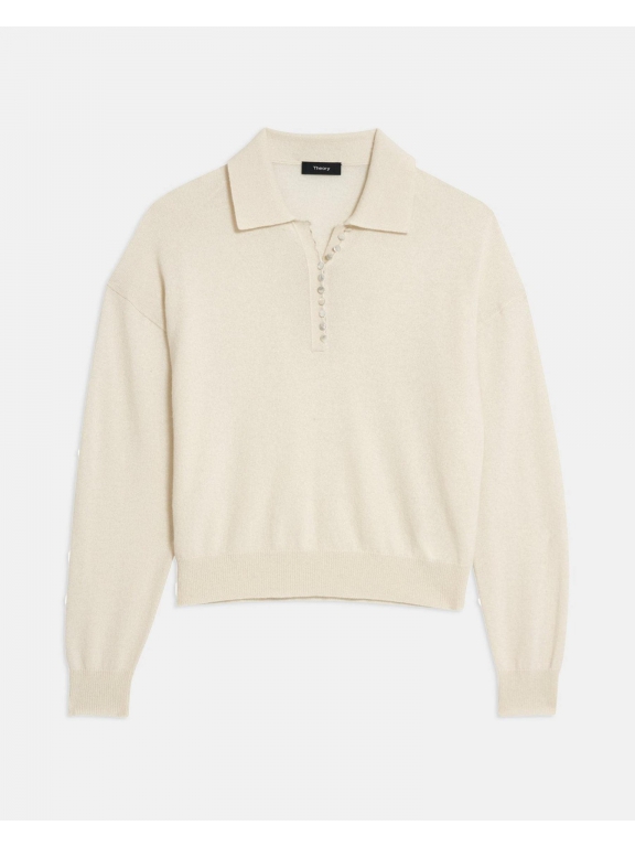 BUTTONED POLO SWEATER IN CASHMERE