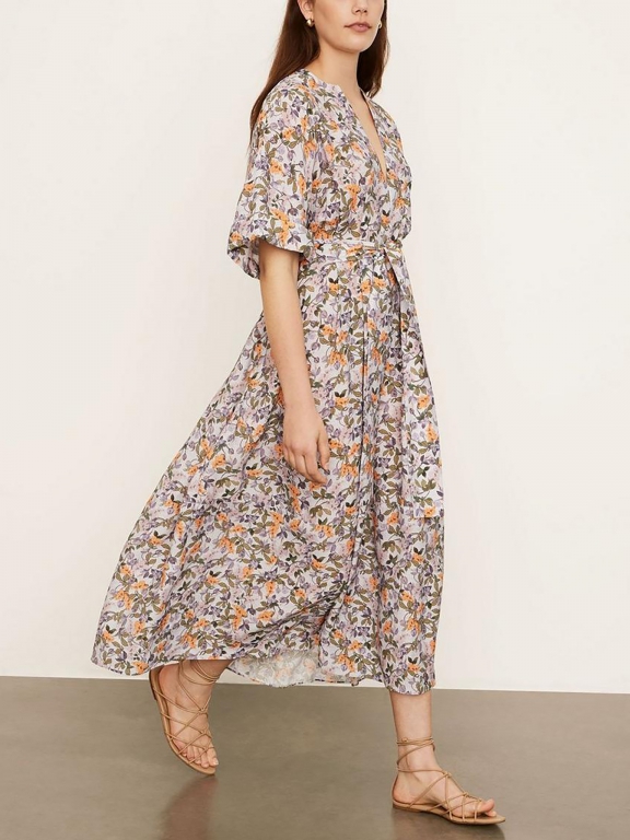 chinese dress ladies Ina Silk Chiffon Dress – Retrofete main image 1