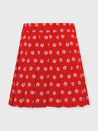 Pleats Mini Skirt All Over Clovermardi Printed