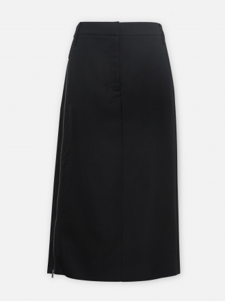 Grain De Poudre Trouser Skirt With Pleat Panel